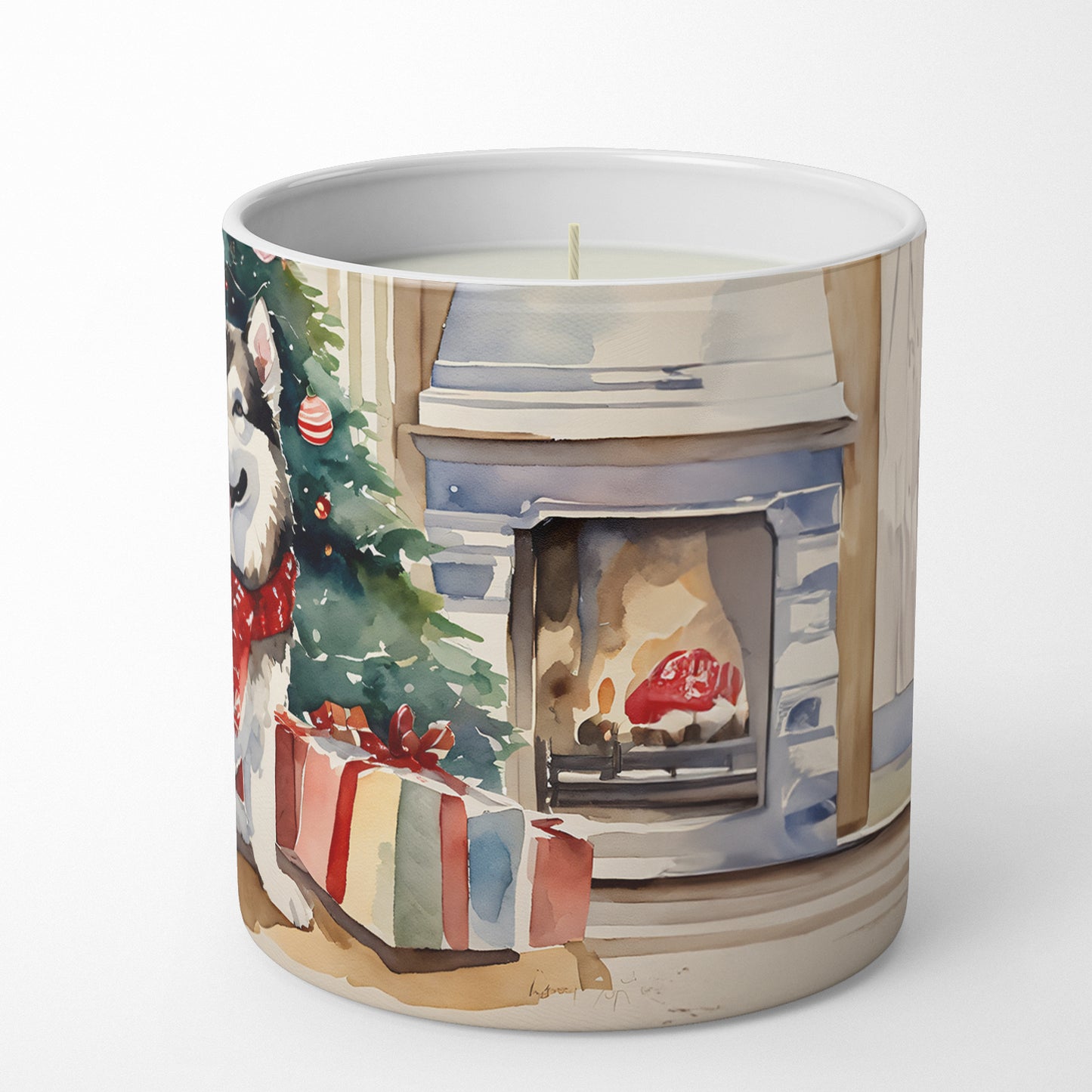 Alaskan Malamute Cozy Christmas Decorative Soy Candle