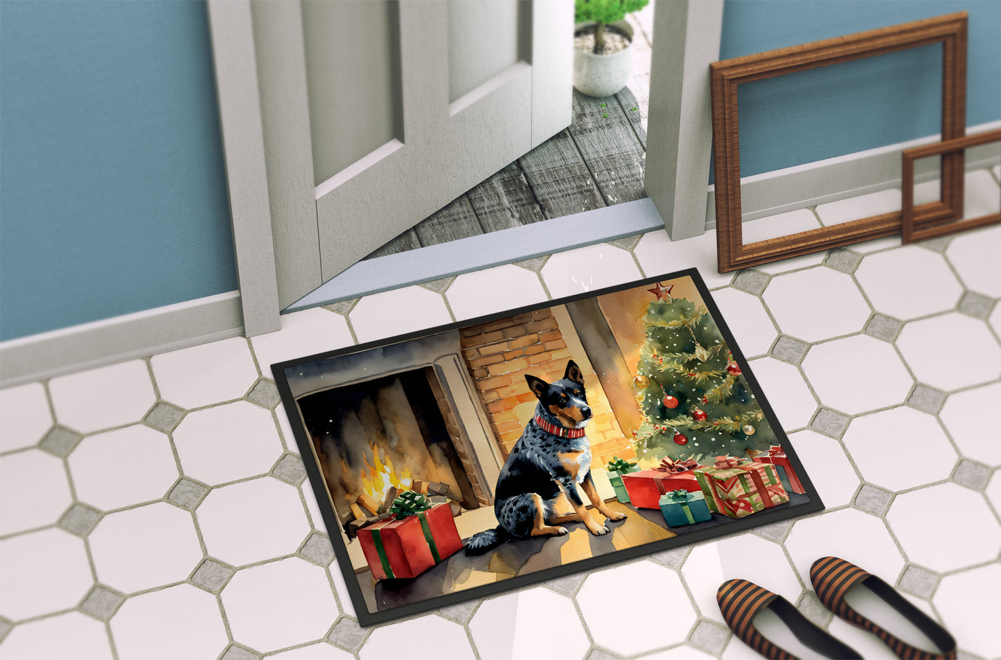 Australian Cattle Dog Cozy Christmas Doormat