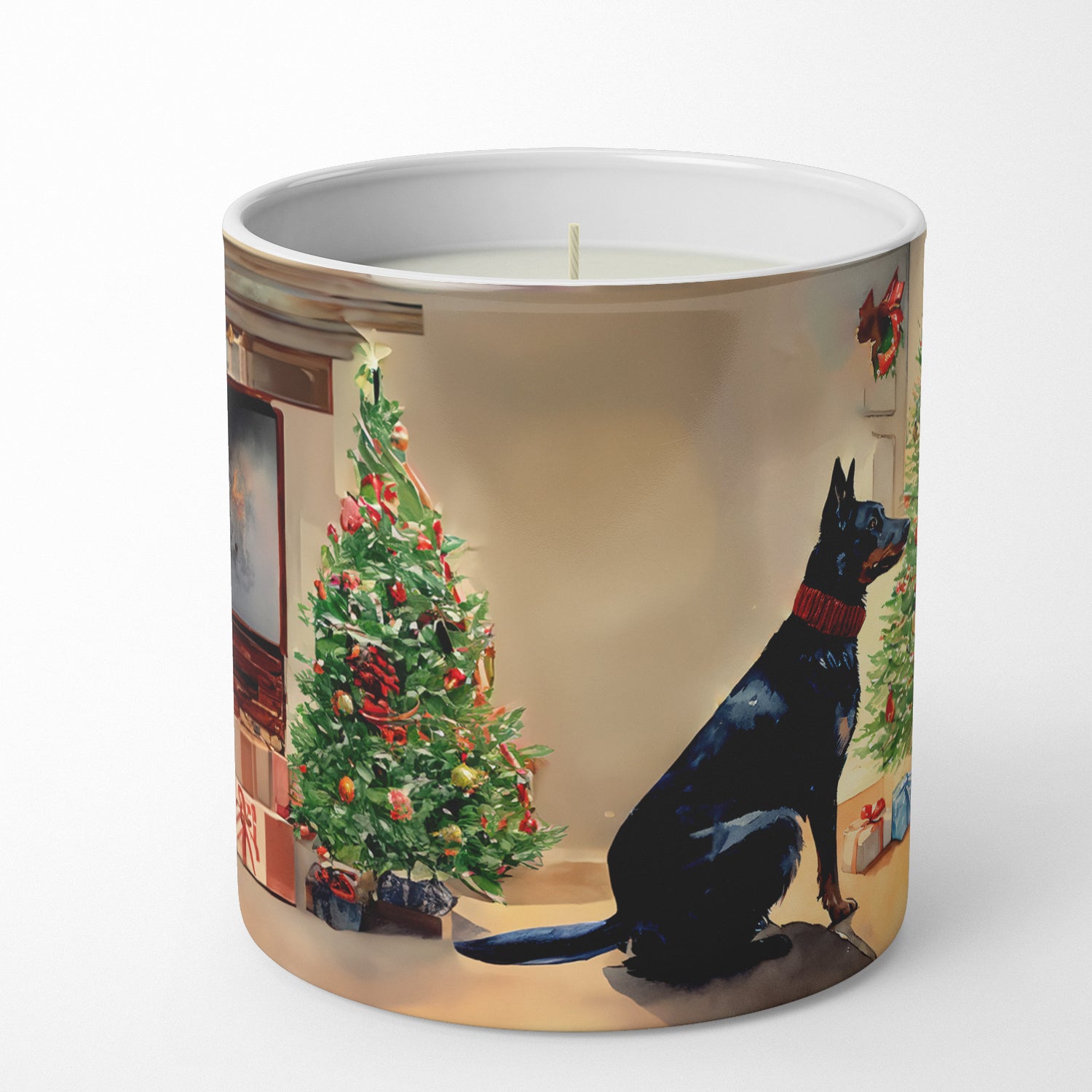 Buy this Australian Kelpie Cozy Christmas Decorative Soy Candle