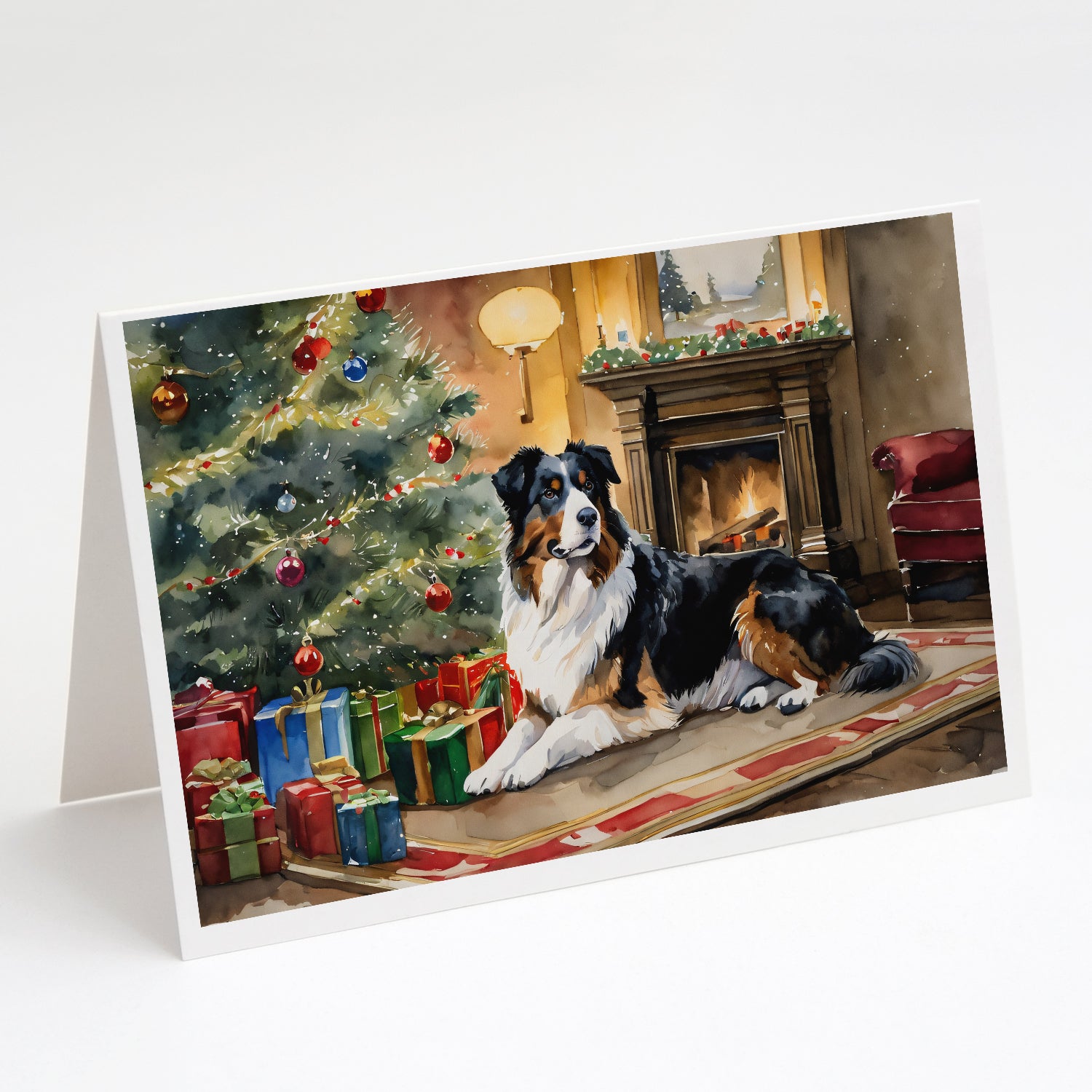 Buy this Australian Shepherd Cozy Christmas Greeting Cards Pack of 8