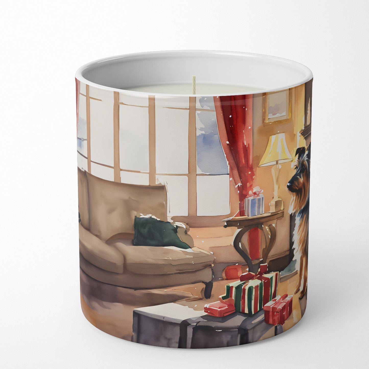 Buy this Australian Terrier Cozy Christmas Decorative Soy Candle