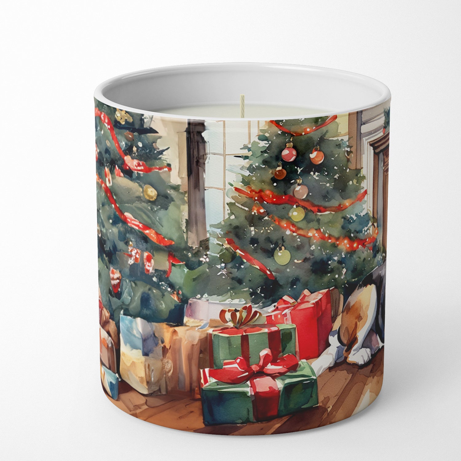 Buy this Basset Hound Cozy Christmas Decorative Soy Candle