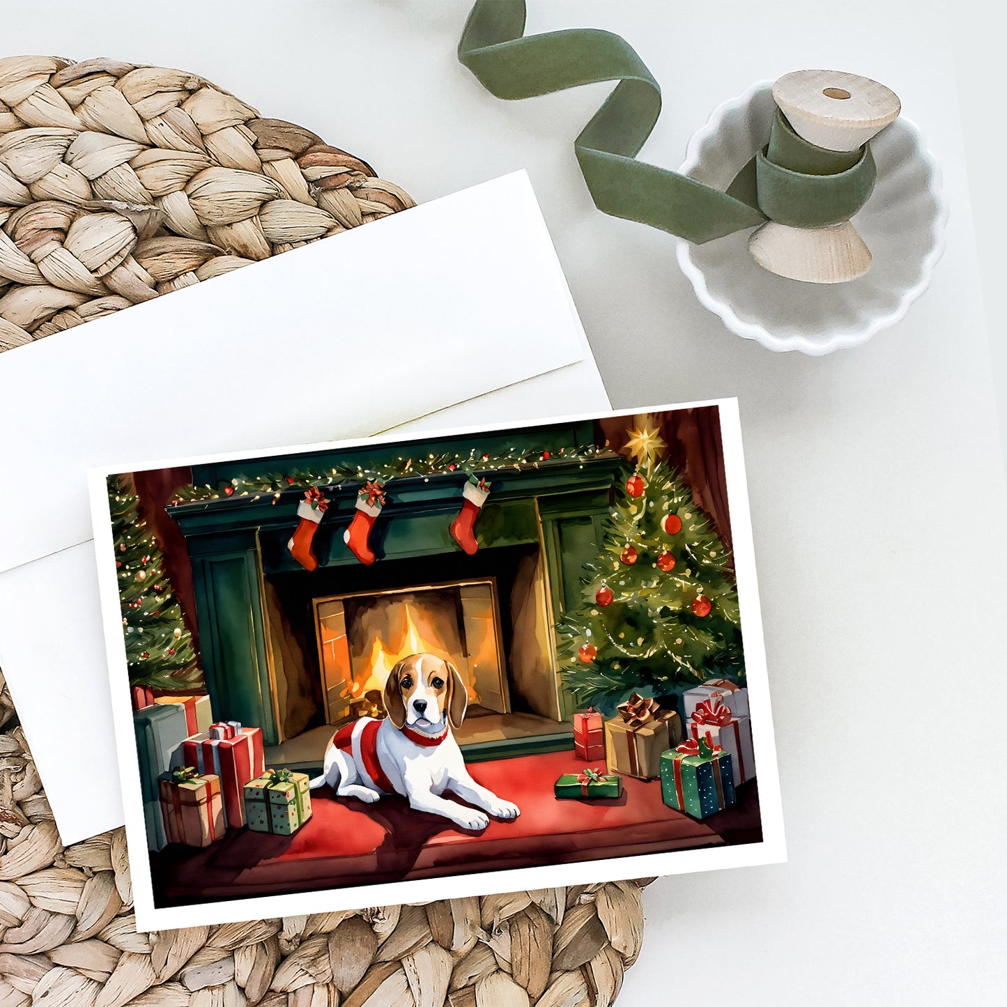 Beagle Cozy Christmas Greeting Cards Pack of 8