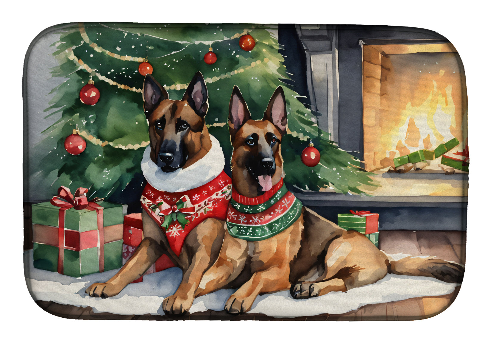 Buy this Belgian Malinois Cozy Christmas Dish Drying Mat