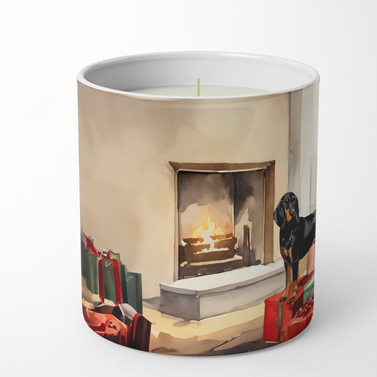 Buy this Black and Tan Coonhound Cozy Christmas Decorative Soy Candle