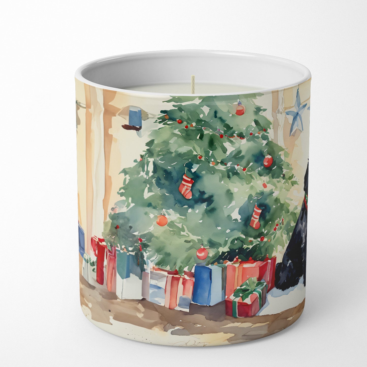 Buy this Black Russian Terrier Cozy Christmas Decorative Soy Candle