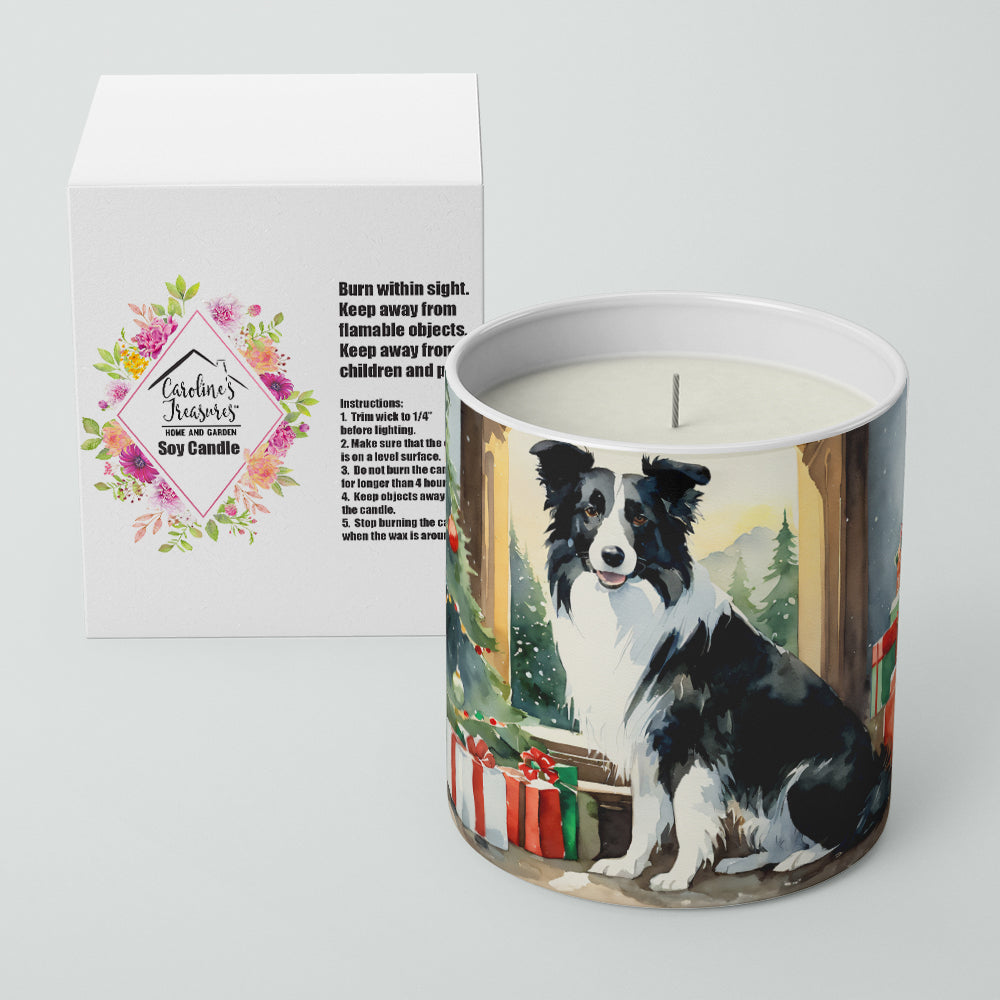 Border Collie Cozy Christmas Decorative Soy Candle