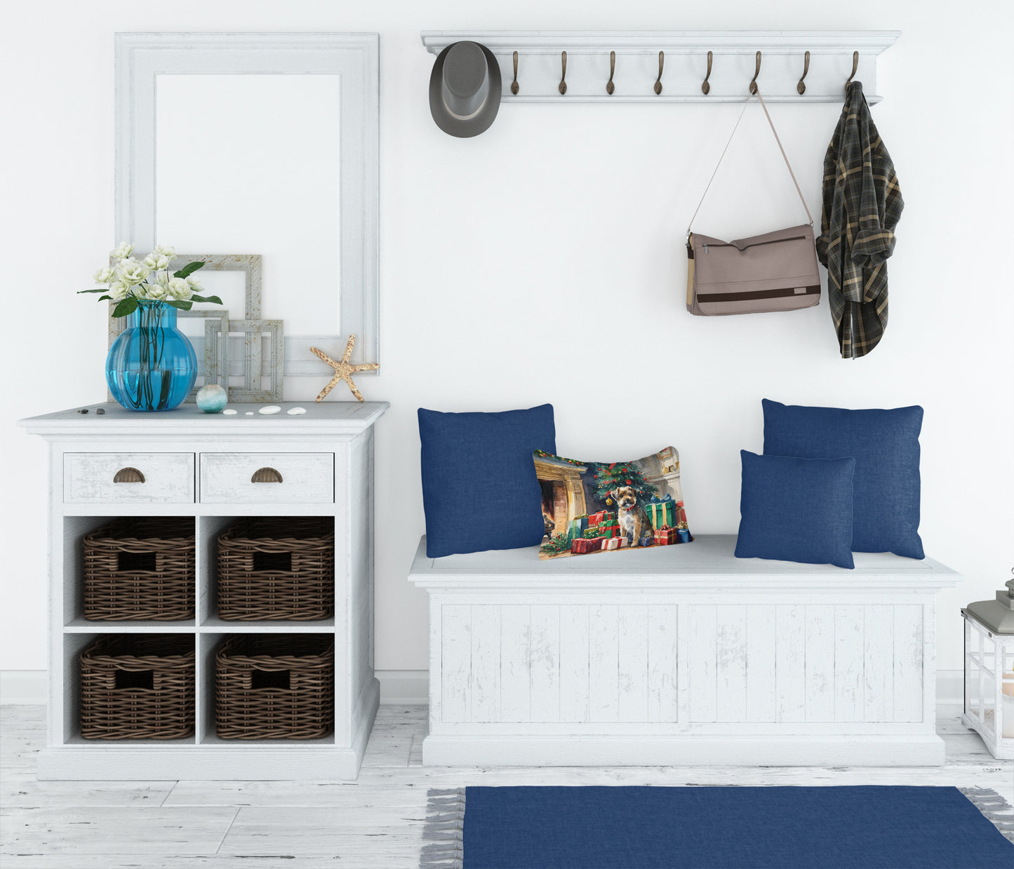 Border Terrier Cozy Christmas Throw Pillow