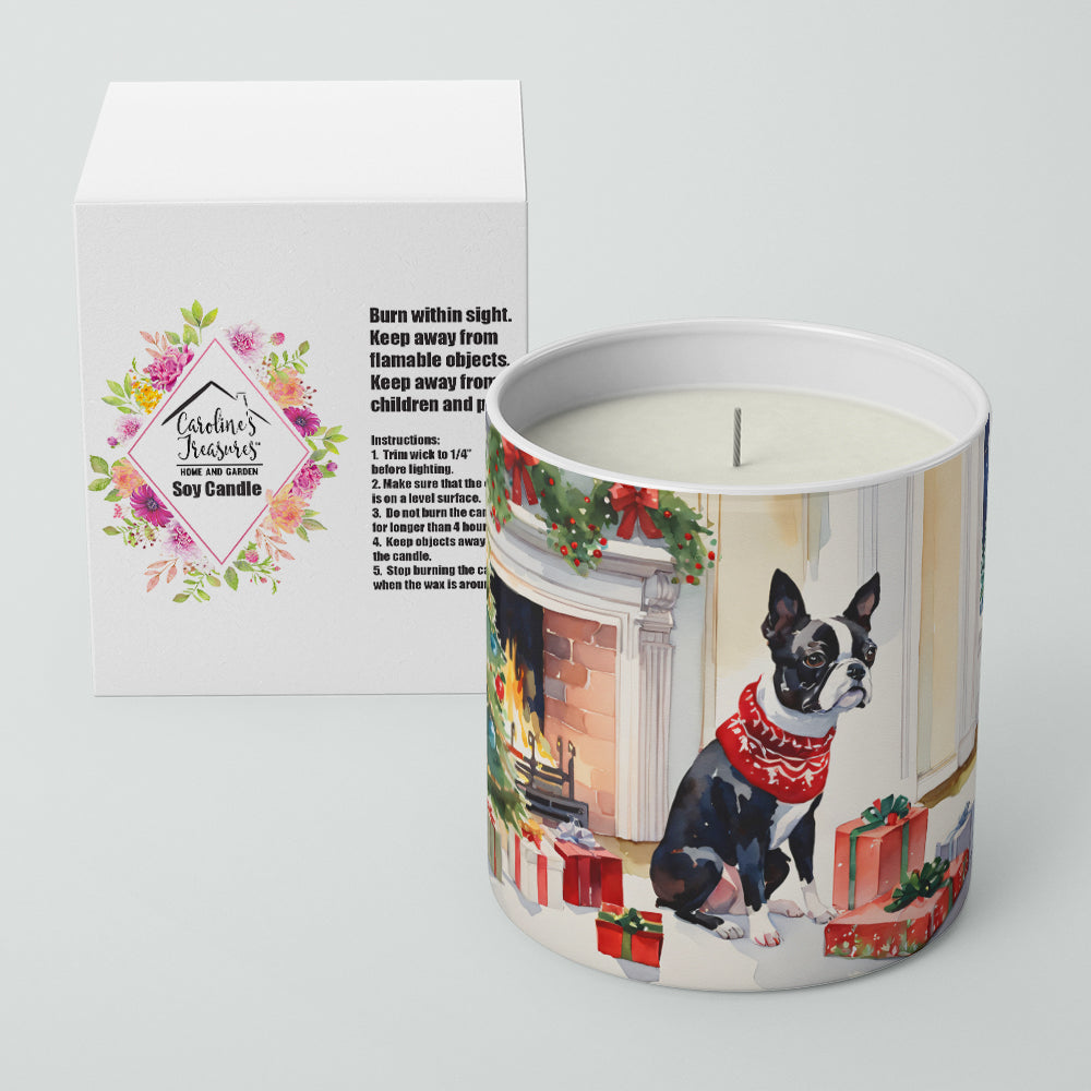 Boston Terrier Cozy Christmas Decorative Soy Candle