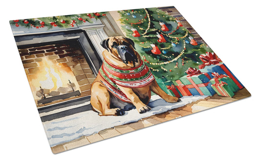 Buy this Bullmastiff Cozy Christmas Glass Cutting Board