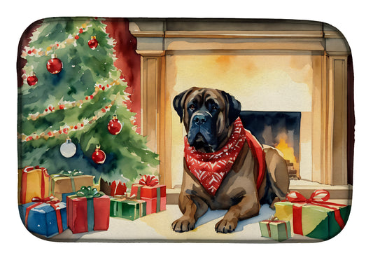 Buy this Bullmastiff Cozy Christmas Dish Drying Mat