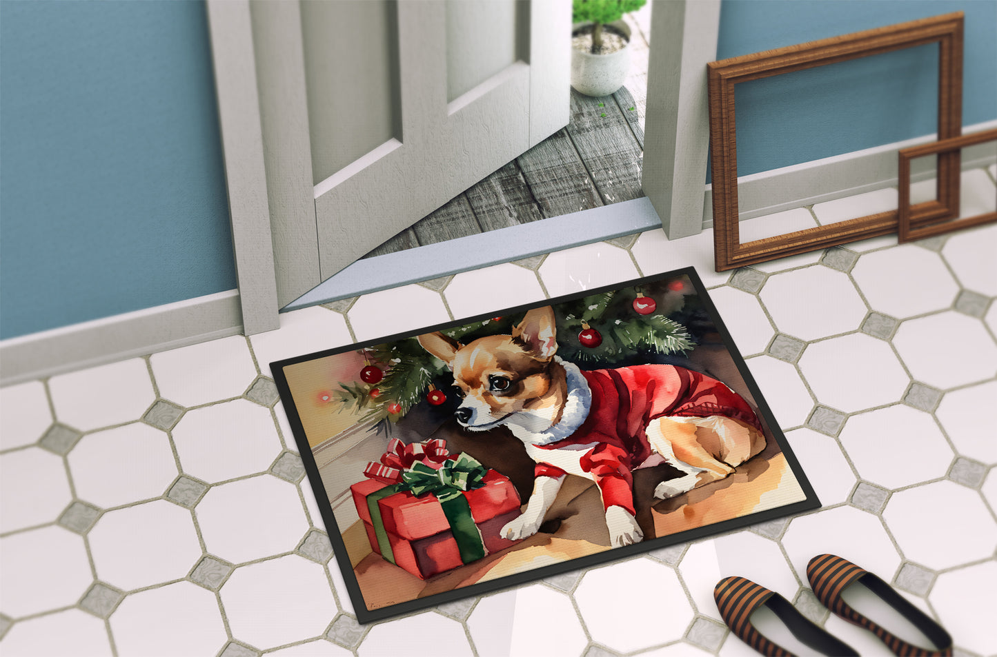 Chihuahua Cozy Christmas Doormat