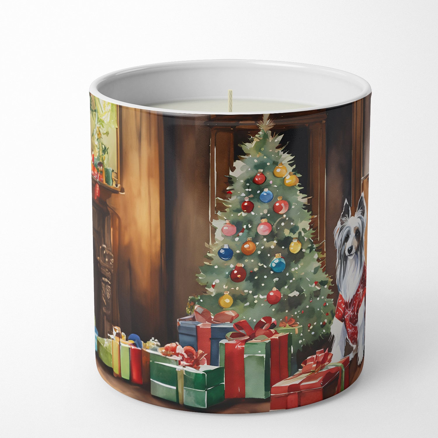 Buy this Chinese Crested Cozy Christmas Decorative Soy Candle