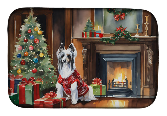 Buy this Chinese Crested Cozy Christmas Dish Drying Mat