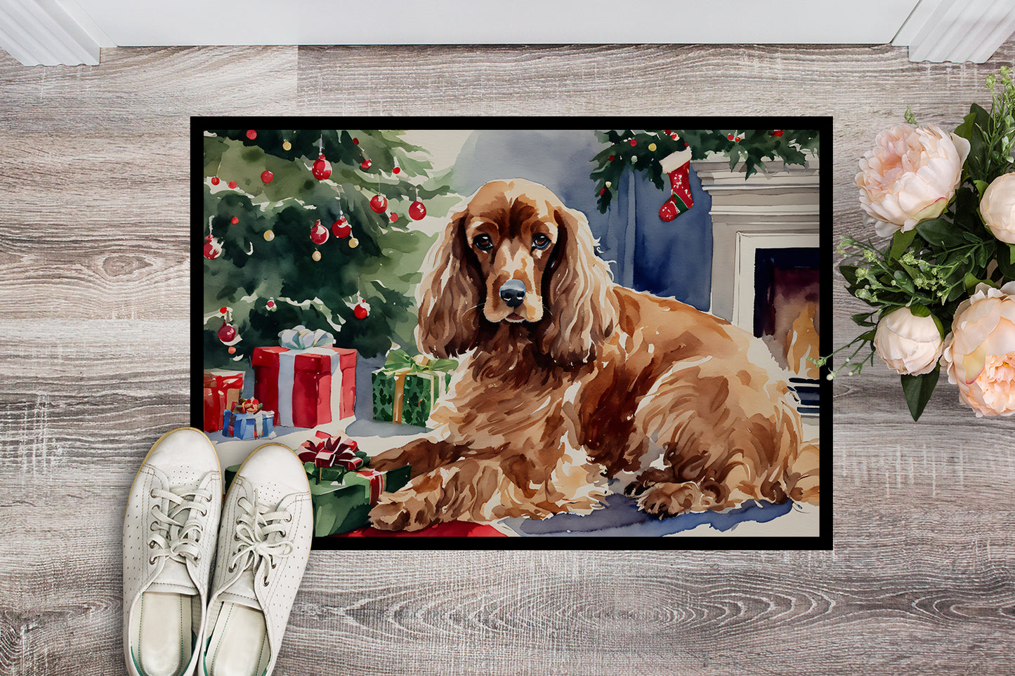 Cocker Spaniel Cozy Christmas Doormat