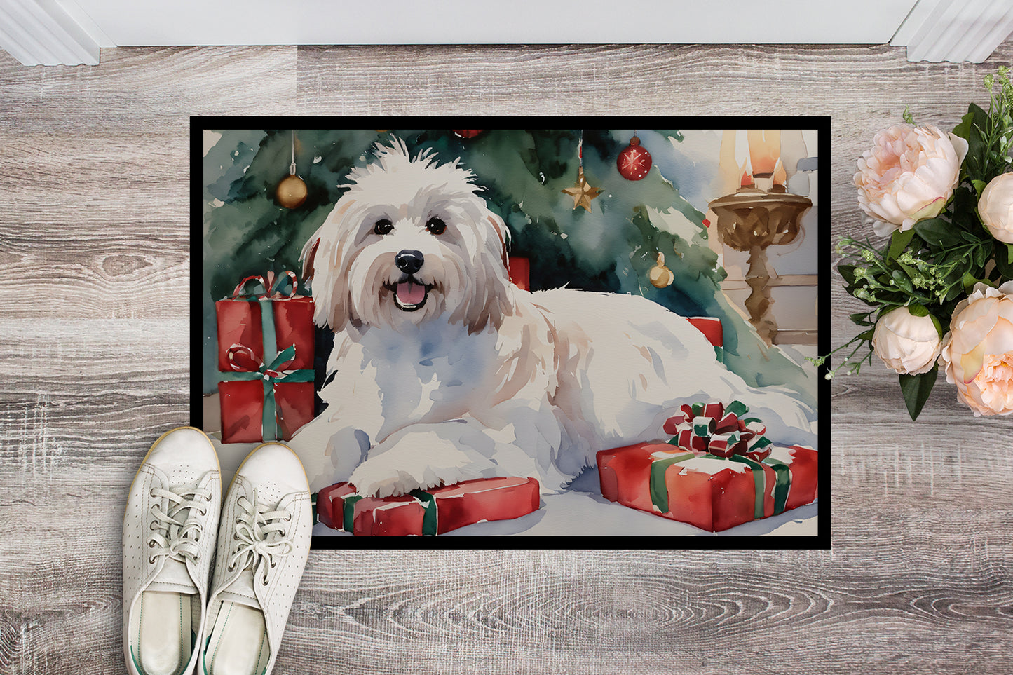 Coton De Tulear Cozy Christmas Doormat