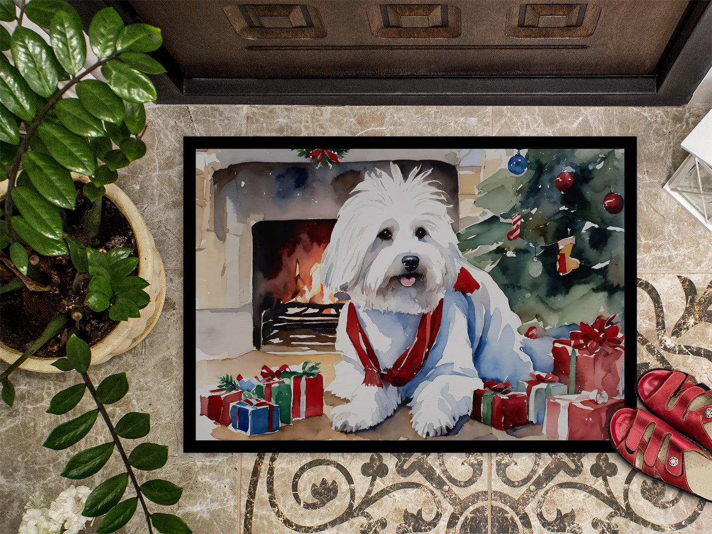 Coton De Tulear Cozy Christmas Doormat