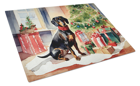 Buy this Dachshund Cozy Christmas Glass Cutting Board