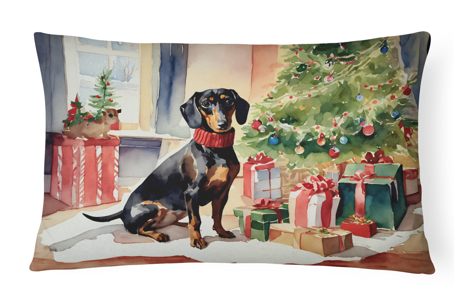 Buy this Dachshund Cozy Christmas Throw Pillow