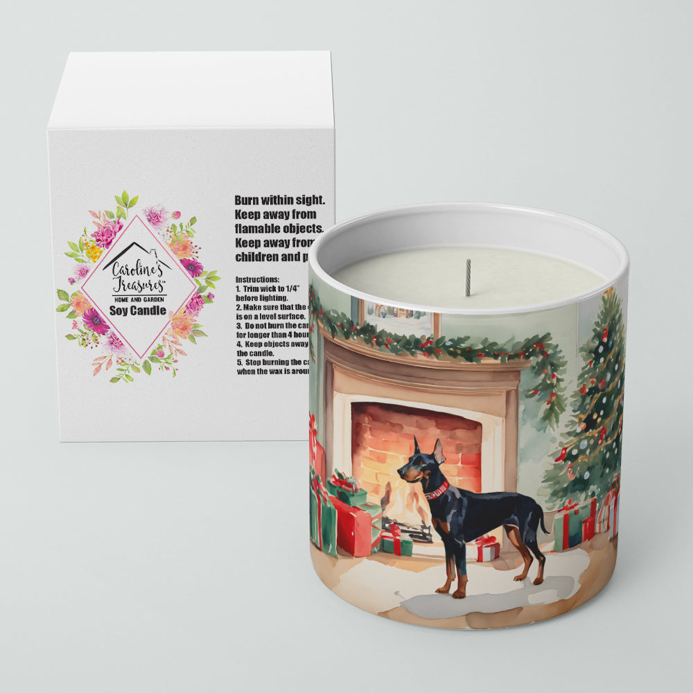 Doberman Pinscher Cozy Christmas Decorative Soy Candle