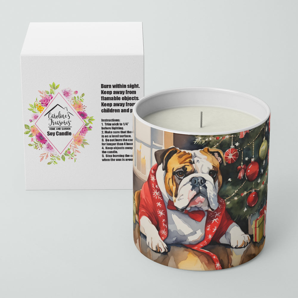 English Bulldog Cozy Christmas Decorative Soy Candle