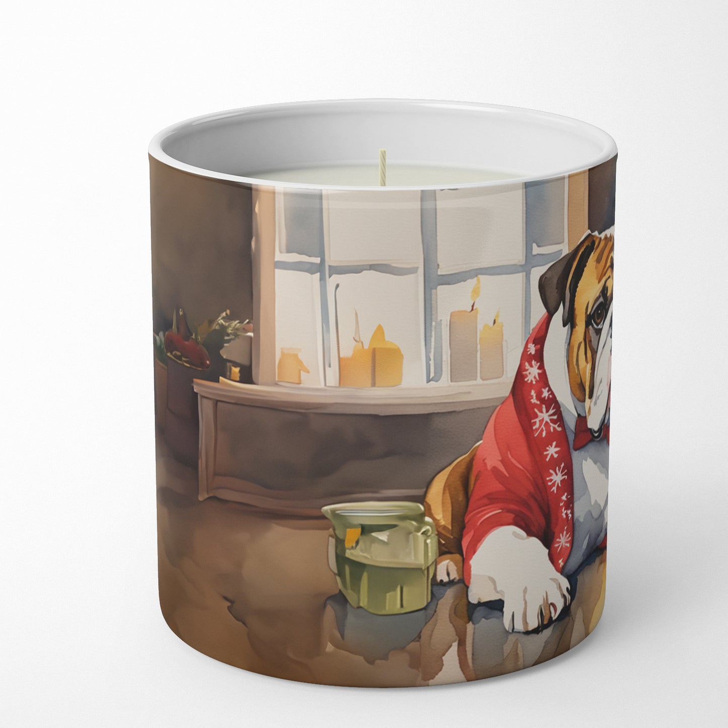 Buy this English Bulldog Cozy Christmas Decorative Soy Candle
