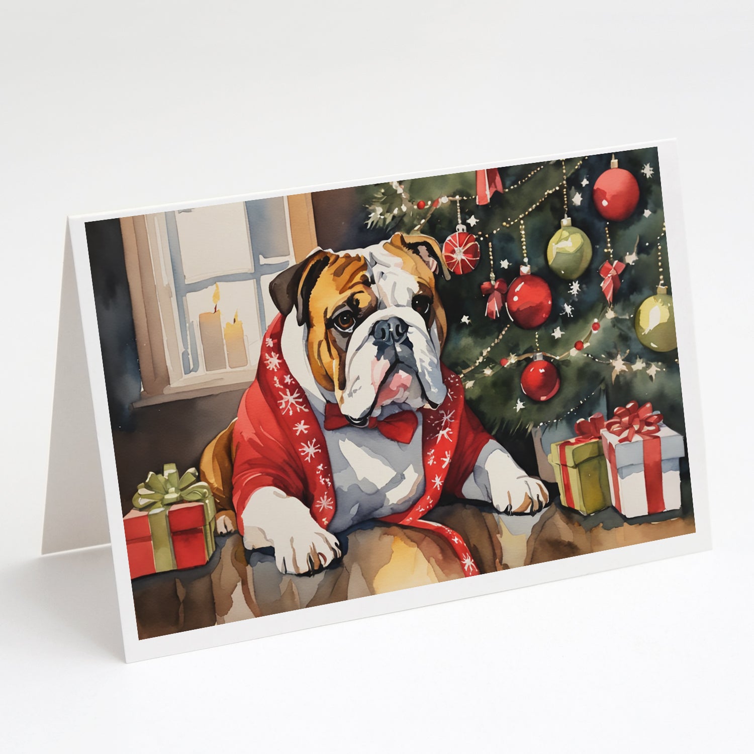 Buy this English Bulldog Cozy Christmas Greeting Cards Pack of 8