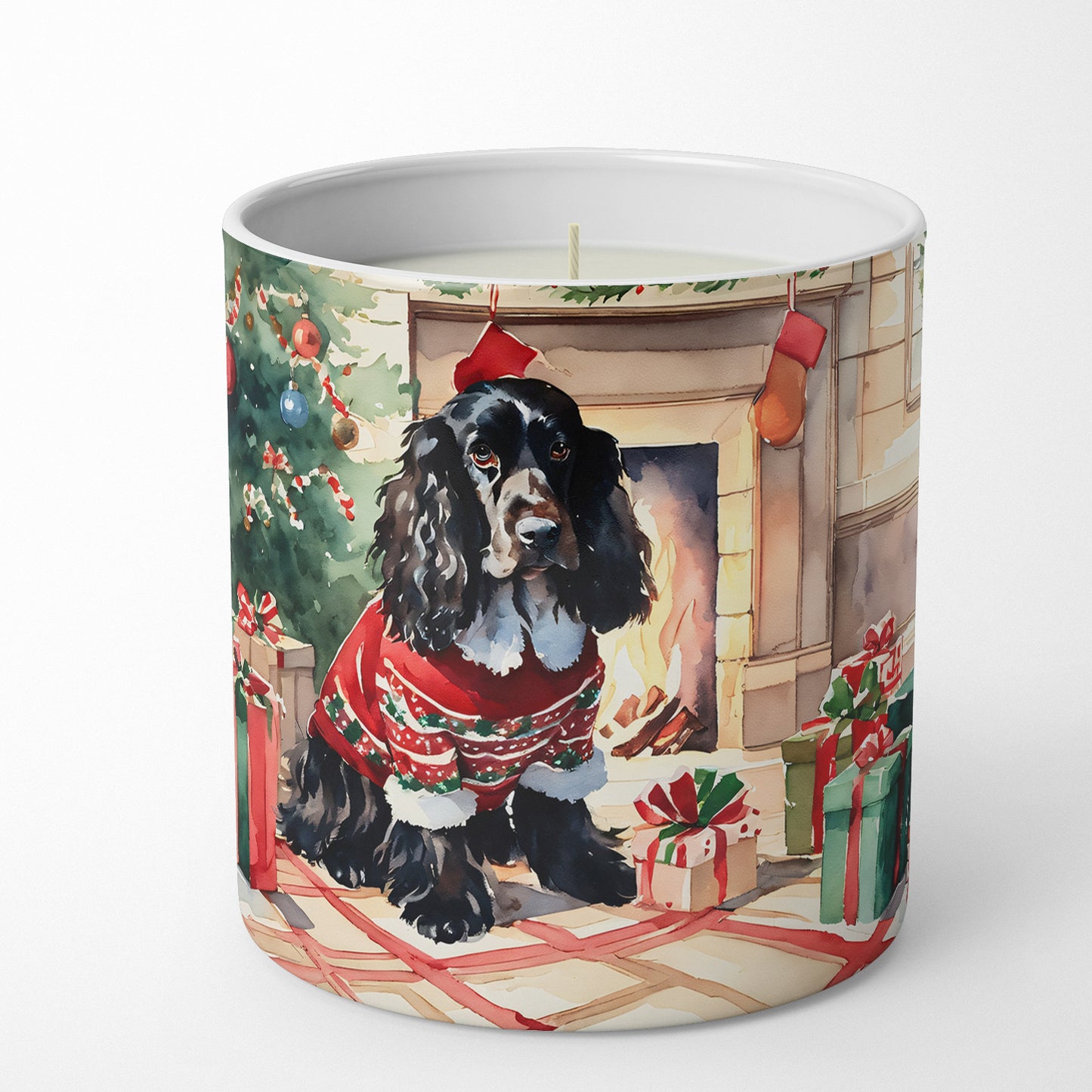 English Cocker Spaniel Cozy Christmas Decorative Soy Candle