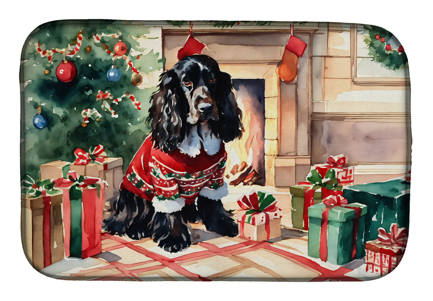 Buy this English Cocker Spaniel Cozy Christmas Dish Drying Mat