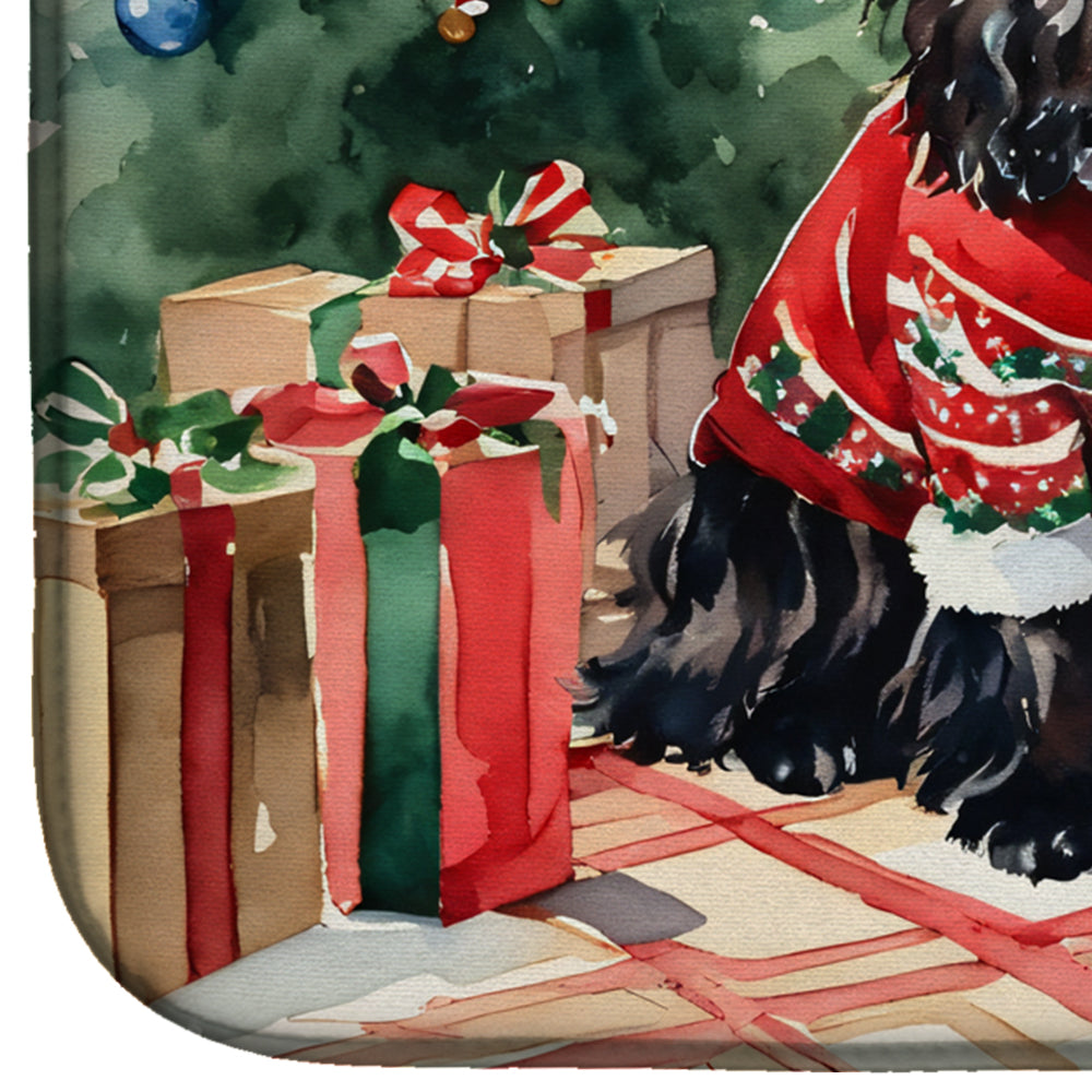 English Cocker Spaniel Cozy Christmas Dish Drying Mat