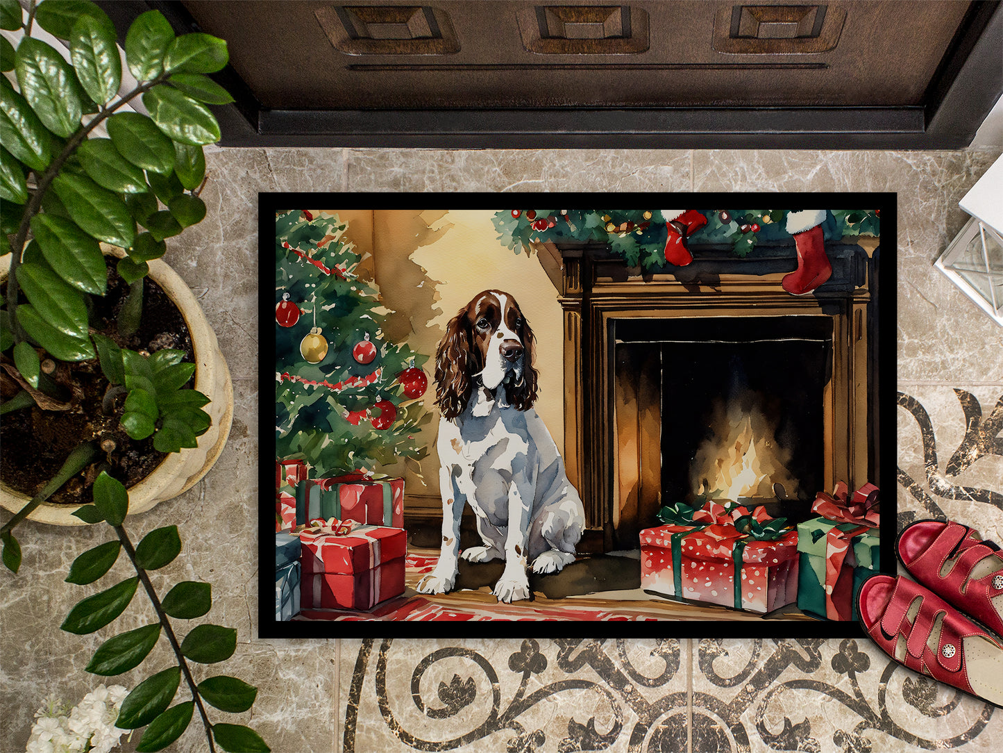 English Springer Spaniel Cozy Christmas Doormat