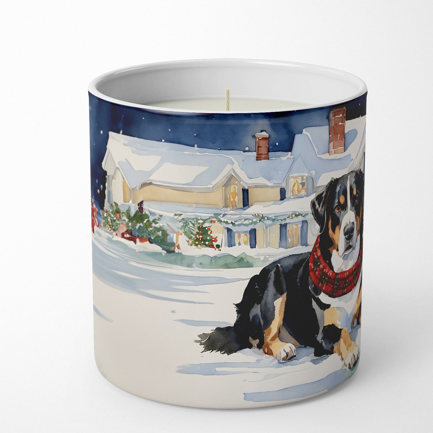 Buy this Entlebucher Mountain Dog Cozy Christmas Decorative Soy Candle
