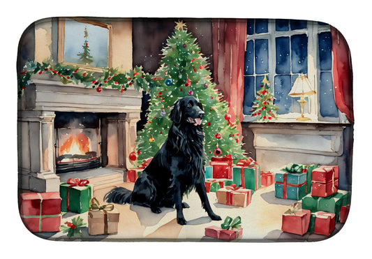 Buy this Flat-Coated Retriever Cozy Christmas Dish Drying Mat