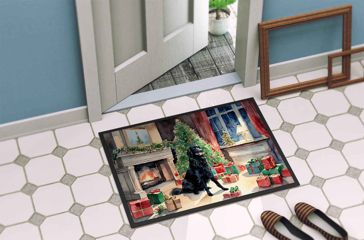 Flat-Coated Retriever Cozy Christmas Doormat