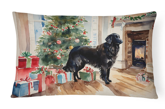 Buy this Flat-Coated Retriever Cozy Christmas Throw Pillow