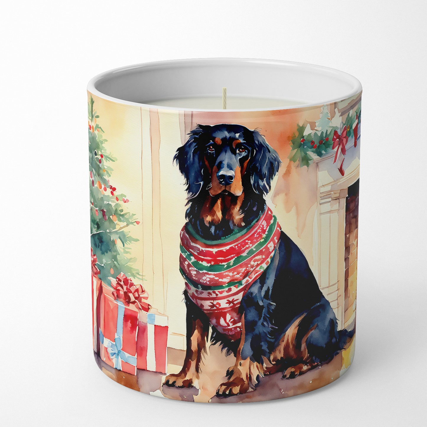 Gordon Setter Cozy Christmas Decorative Soy Candle