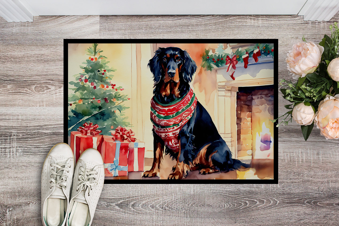 Gordon Setter Cozy Christmas Doormat