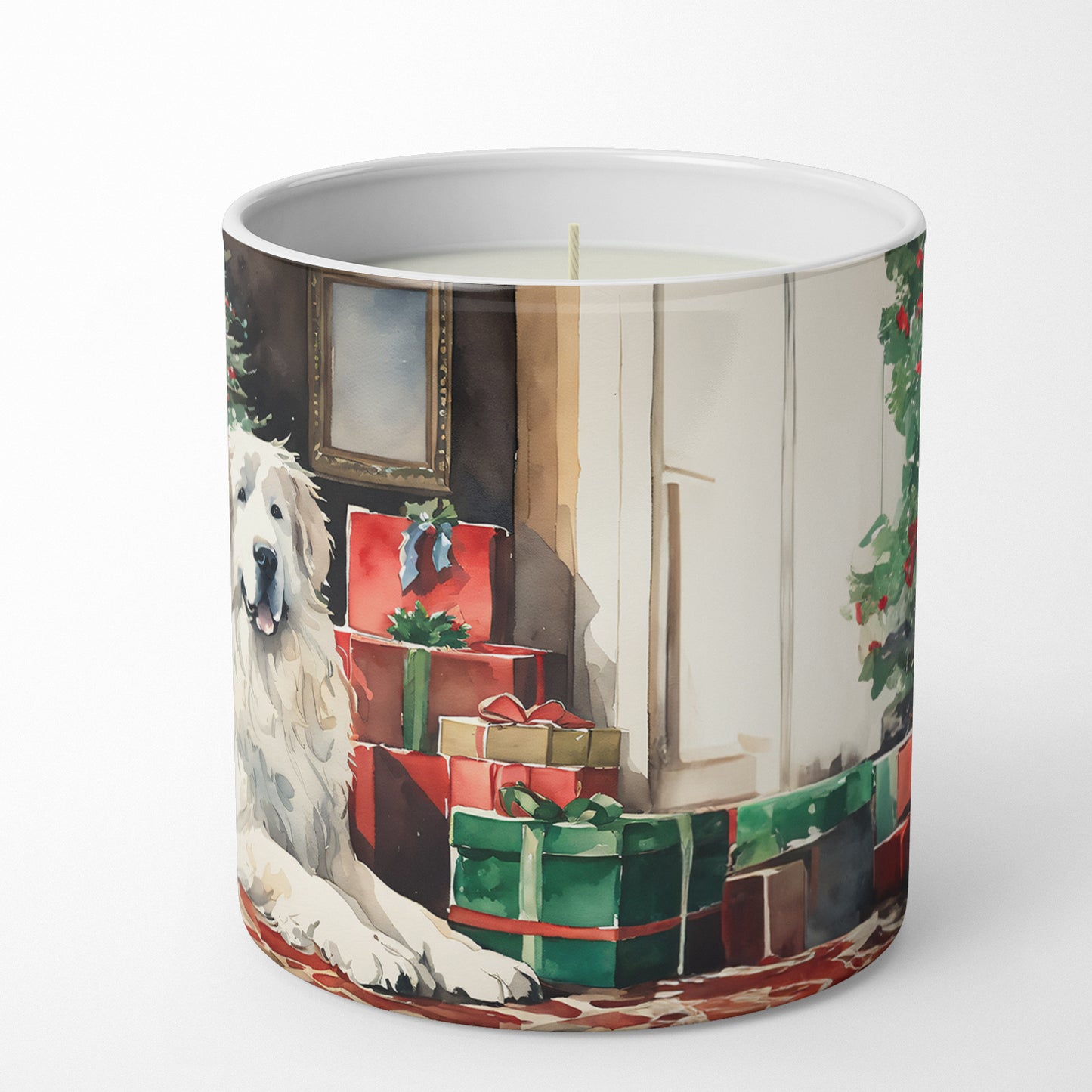 Great Pyrenees Cozy Christmas Decorative Soy Candle