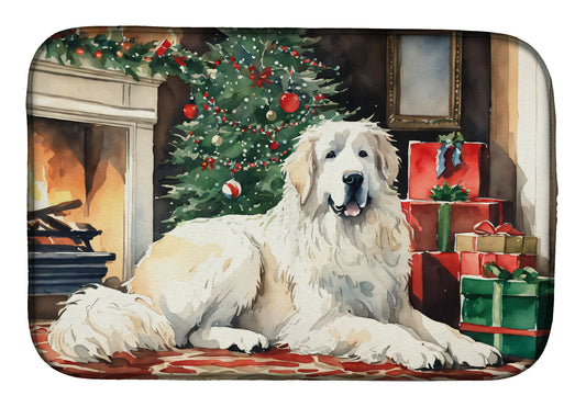 Buy this Great Pyrenees Cozy Christmas Dish Drying Mat