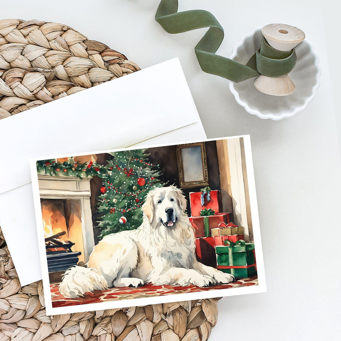 Great Pyrenees Cozy Christmas Greeting Cards Pack of 8