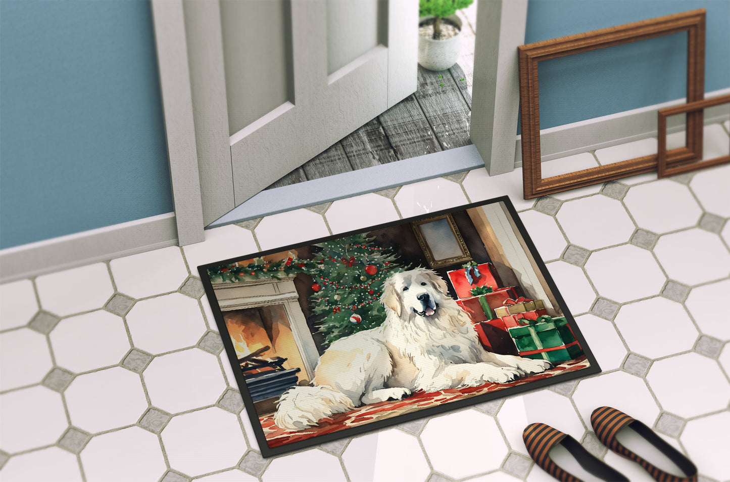 Great Pyrenees Cozy Christmas Doormat