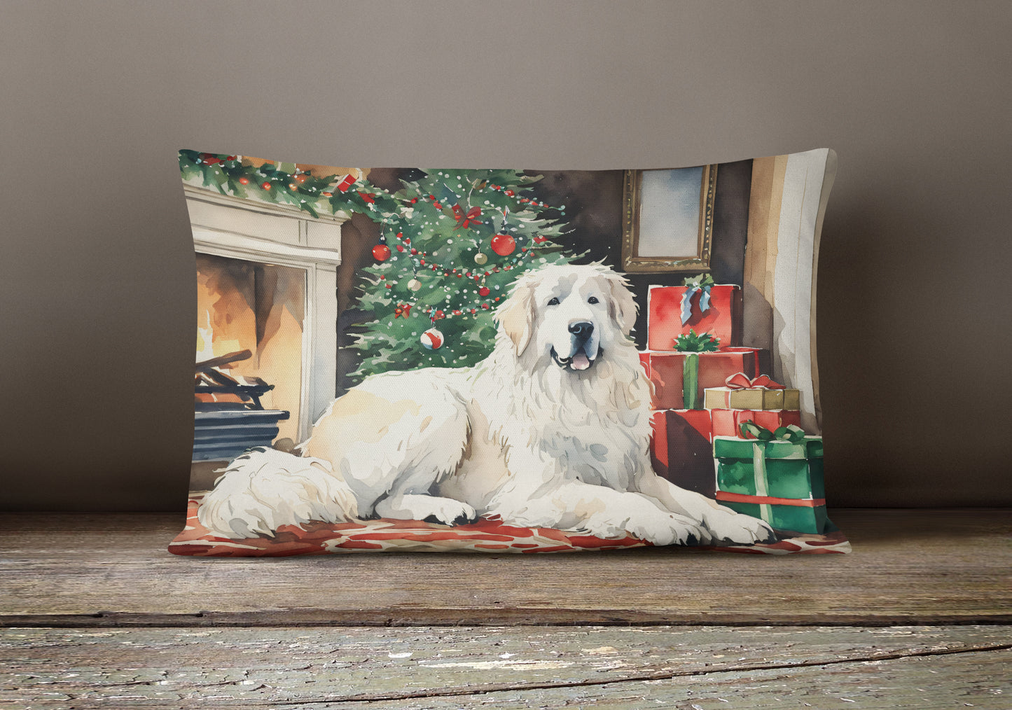 Great Pyrenees Cozy Christmas Throw Pillow