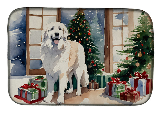 Buy this Great Pyrenees Cozy Christmas Dish Drying Mat