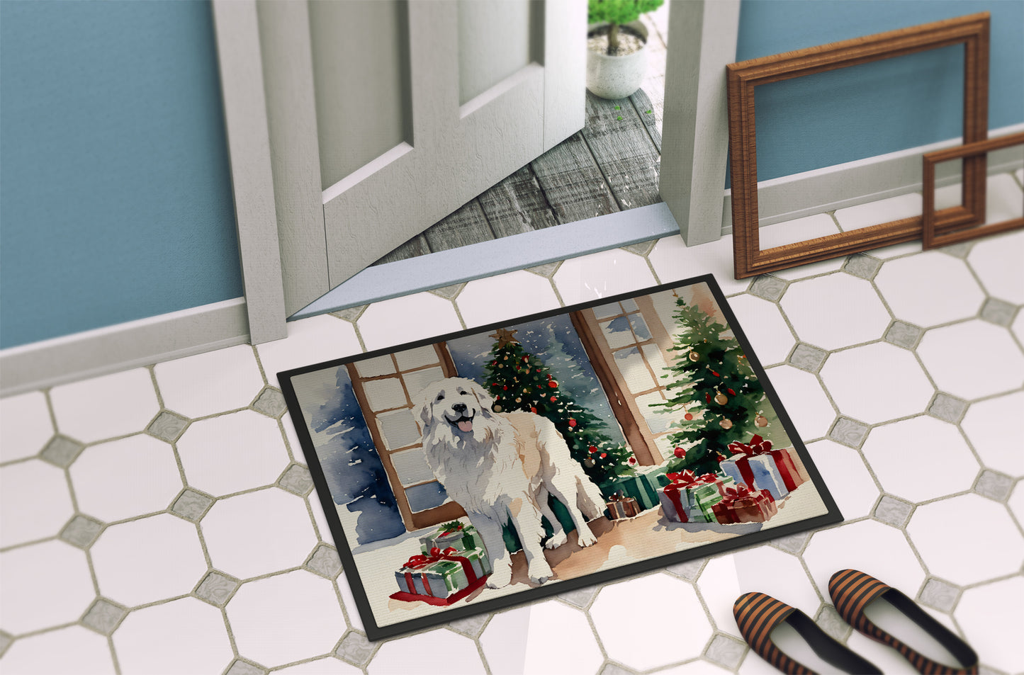 Great Pyrenees Cozy Christmas Doormat