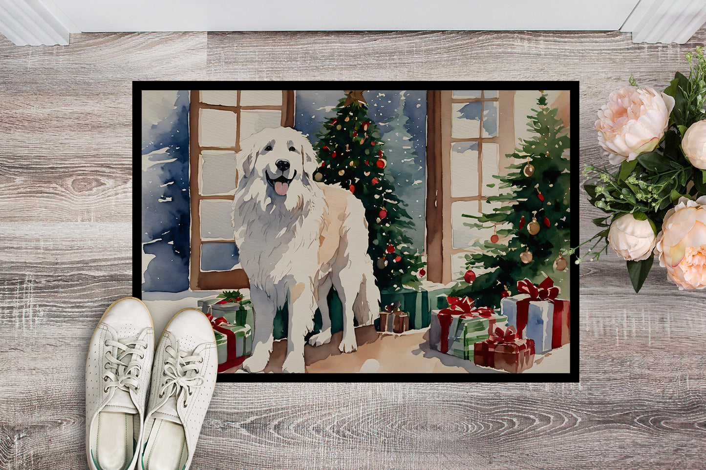 Great Pyrenees Cozy Christmas Doormat