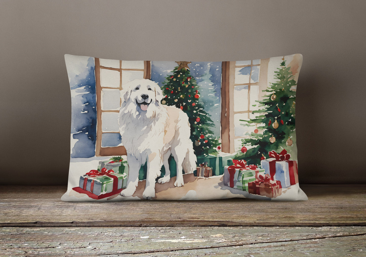 Great Pyrenees Cozy Christmas Throw Pillow