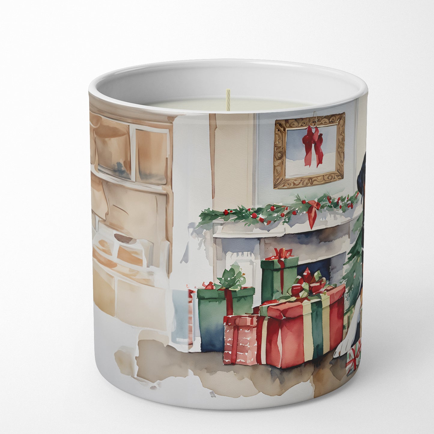 Buy this Greater Swiss Mountain Dog Cozy Christmas Decorative Soy Candle