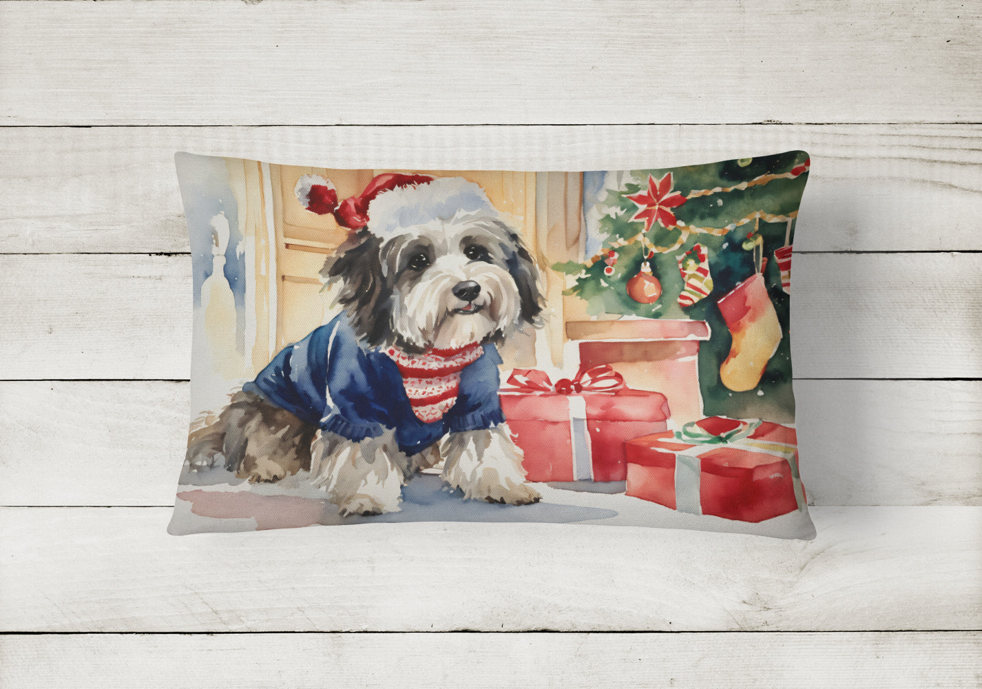 Havanese Cozy Christmas Throw Pillow