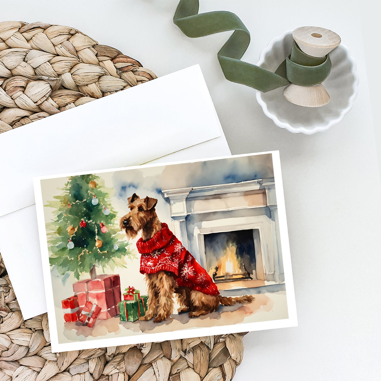 Irish Terrier Cozy Christmas Greeting Cards Pack of 8