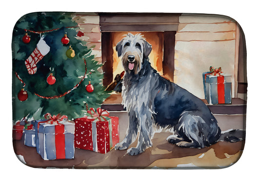 Buy this Irish Wolfhound Cozy Christmas Dish Drying Mat